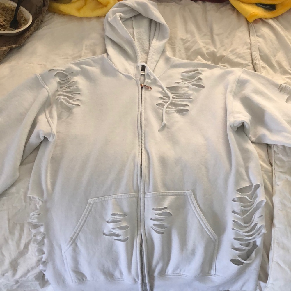 LF ripped up zip-up sweatshirt - brand new!
